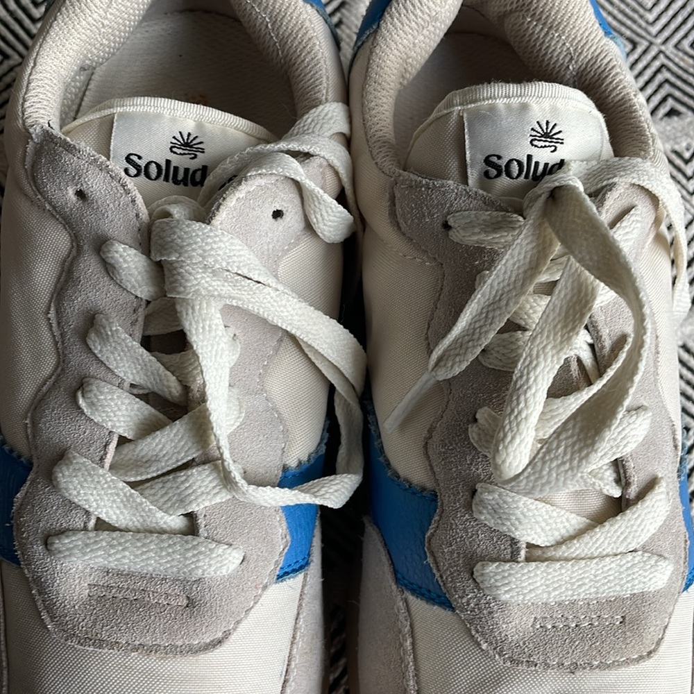 Soludos Paradiso Retro Sneakers, Women's, Color White/Blue, Size 6.5 - Picture 11 of 12